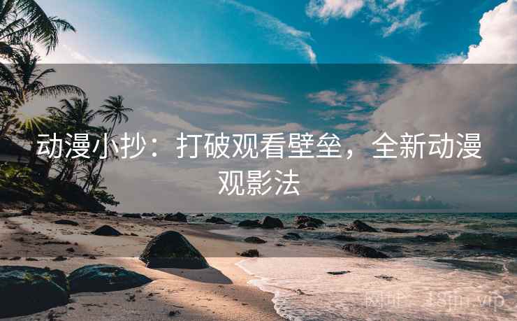 动漫小抄：打破观看壁垒，全新动漫观影法